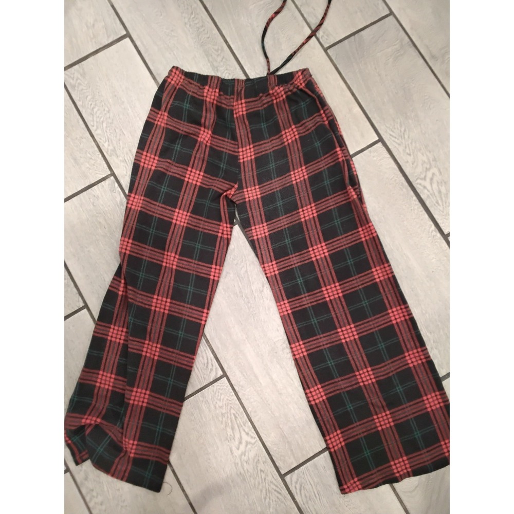 Shosho Womens Plaid Lounge Pants Red Black Wide Leg Pajama Bottoms Large - Picture 5 of 6